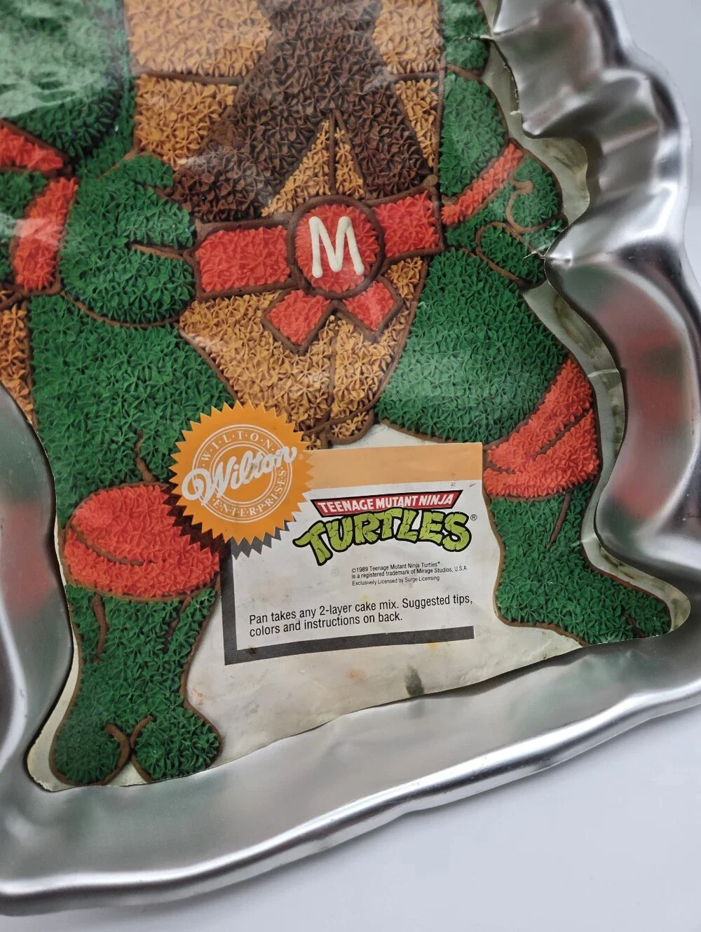 Vintage Wilton 1989 Teenage Mutant Ninja Turtles Michelangelo Aluminum Cake Pan